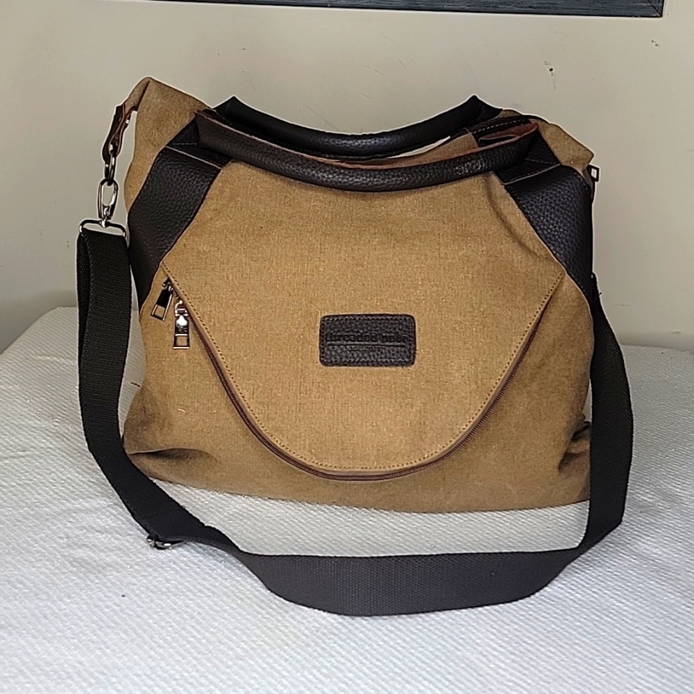 Threaded Pear Canvas Tan Totebag NWT'S